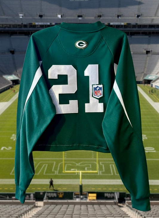 Reworked 90’s Packers cropped Jersey Crewneck