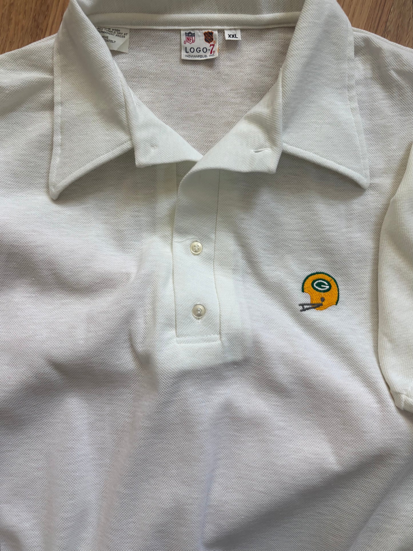 RARE Vintage Green Bay Packers Logo 7 Coaches Polo Shirt