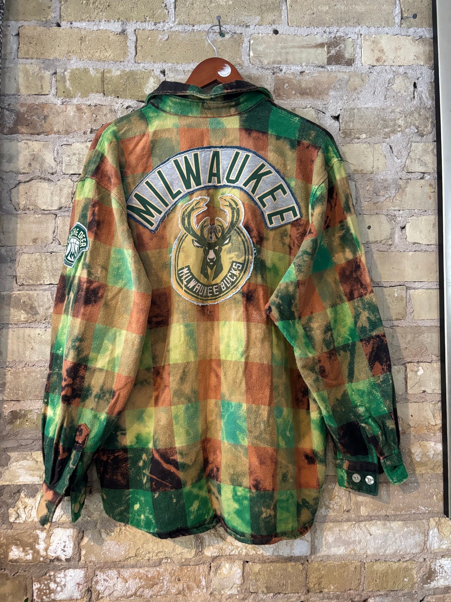 Vintage Distressed Bucks Game Day Flannel