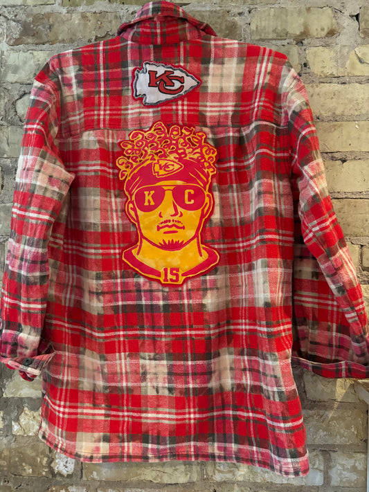 Reworked oversized Game Day CHIEFS Flannel Shirt