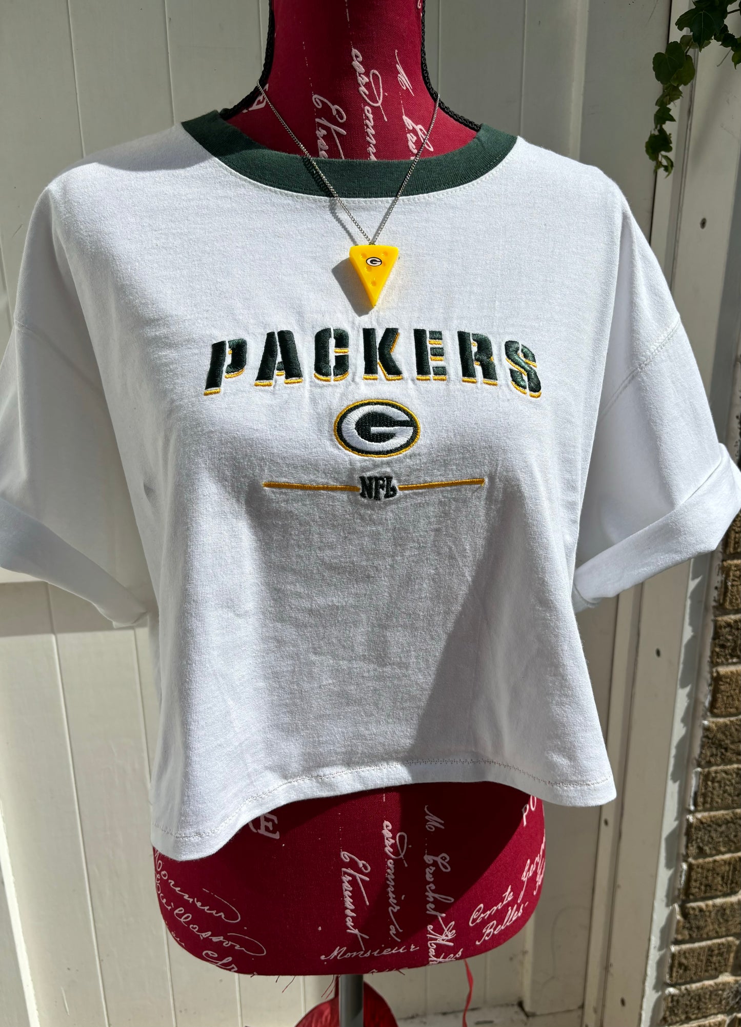 Reworked Packers Retro cropped Ringer Tee