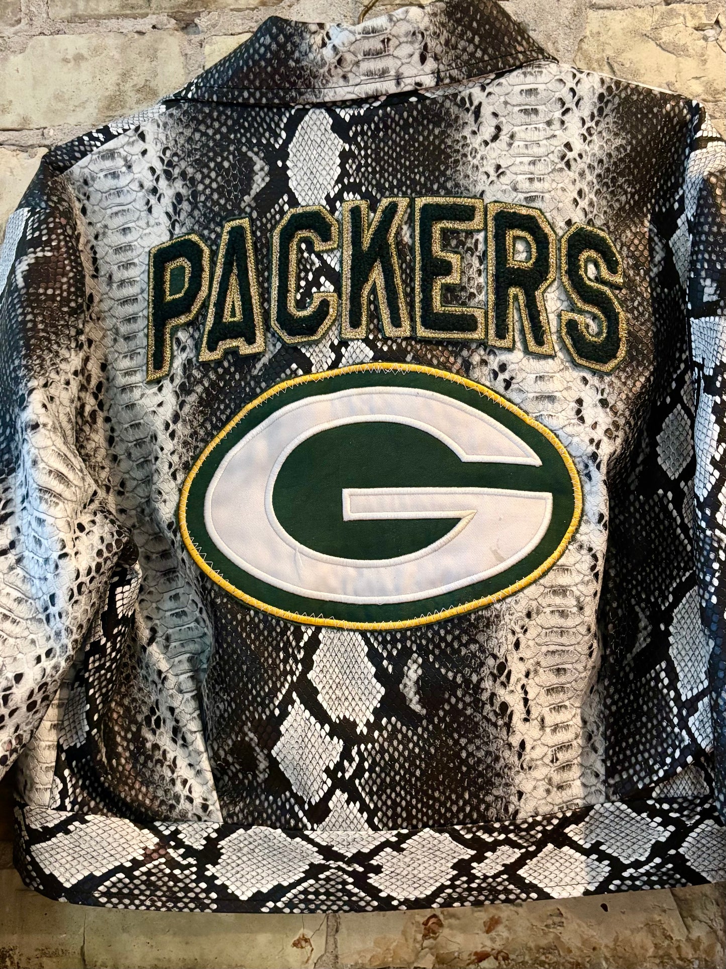 Reworked Woman’s Snakeskin Game Day Jacket