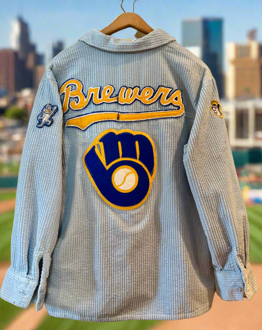 Reworked Brewers Wide Corduroy Game Day Shacket