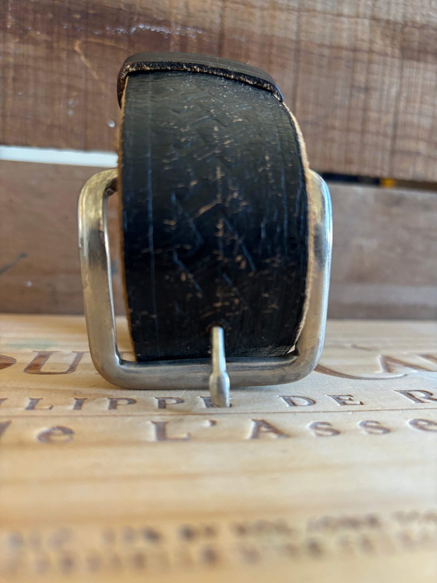 Handmade Distressed Leather Wristband Cuff Watch