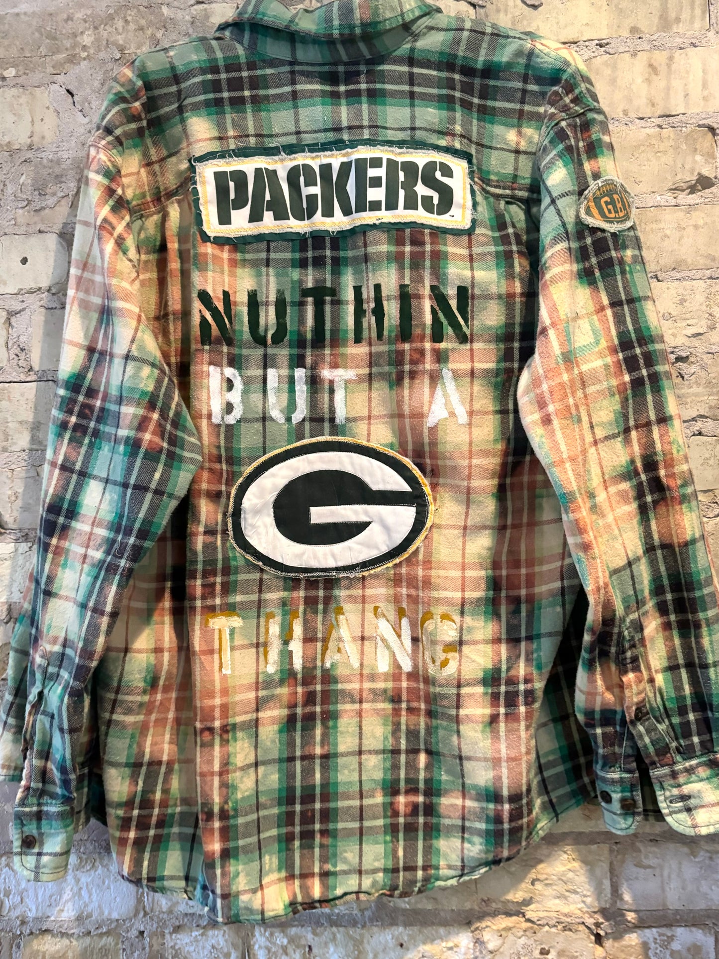 Reworked Custom Game Day Packers Flannel Shirt