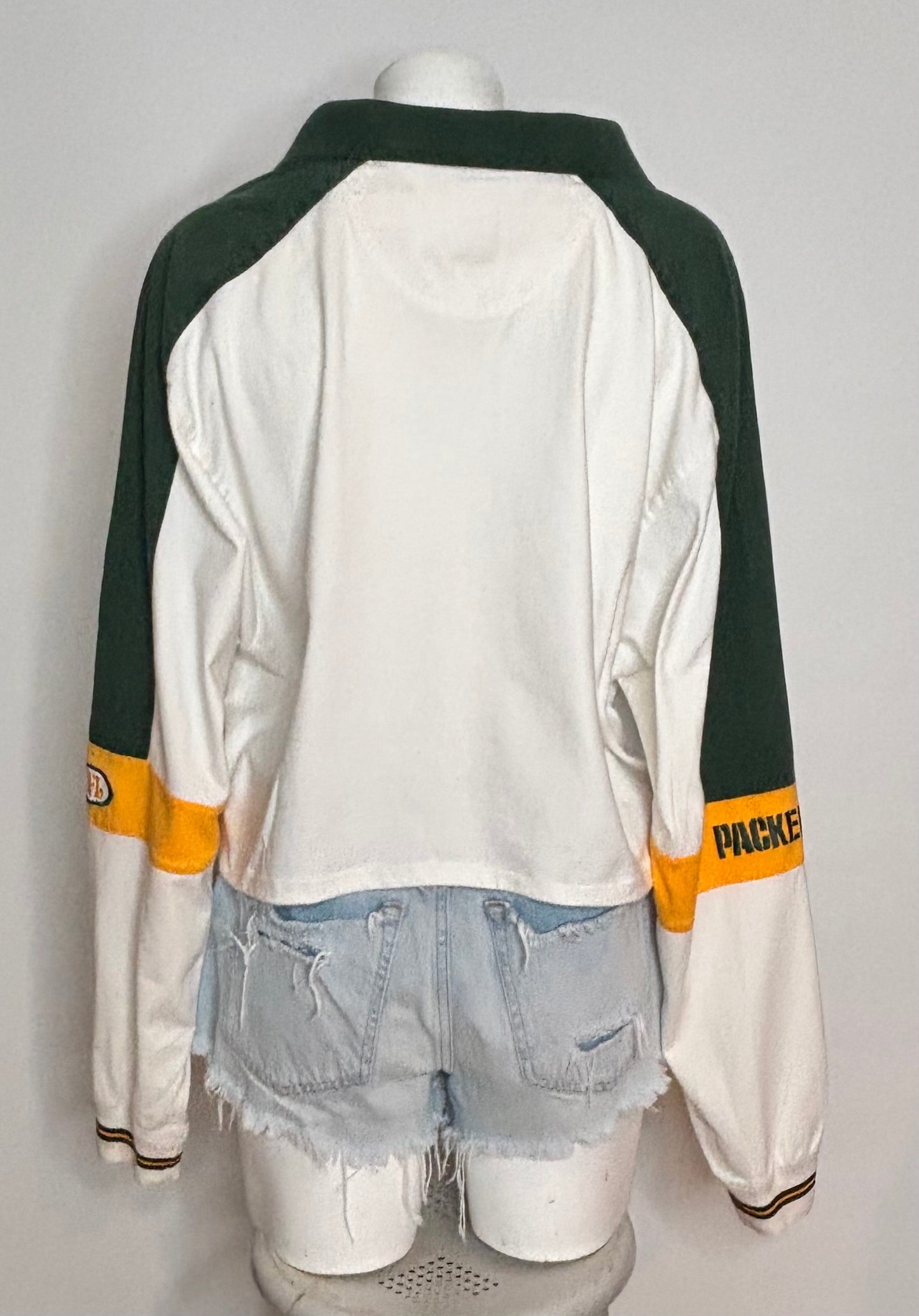 Retro 90’s Packers  Low Crop Color Block Polo Shirt