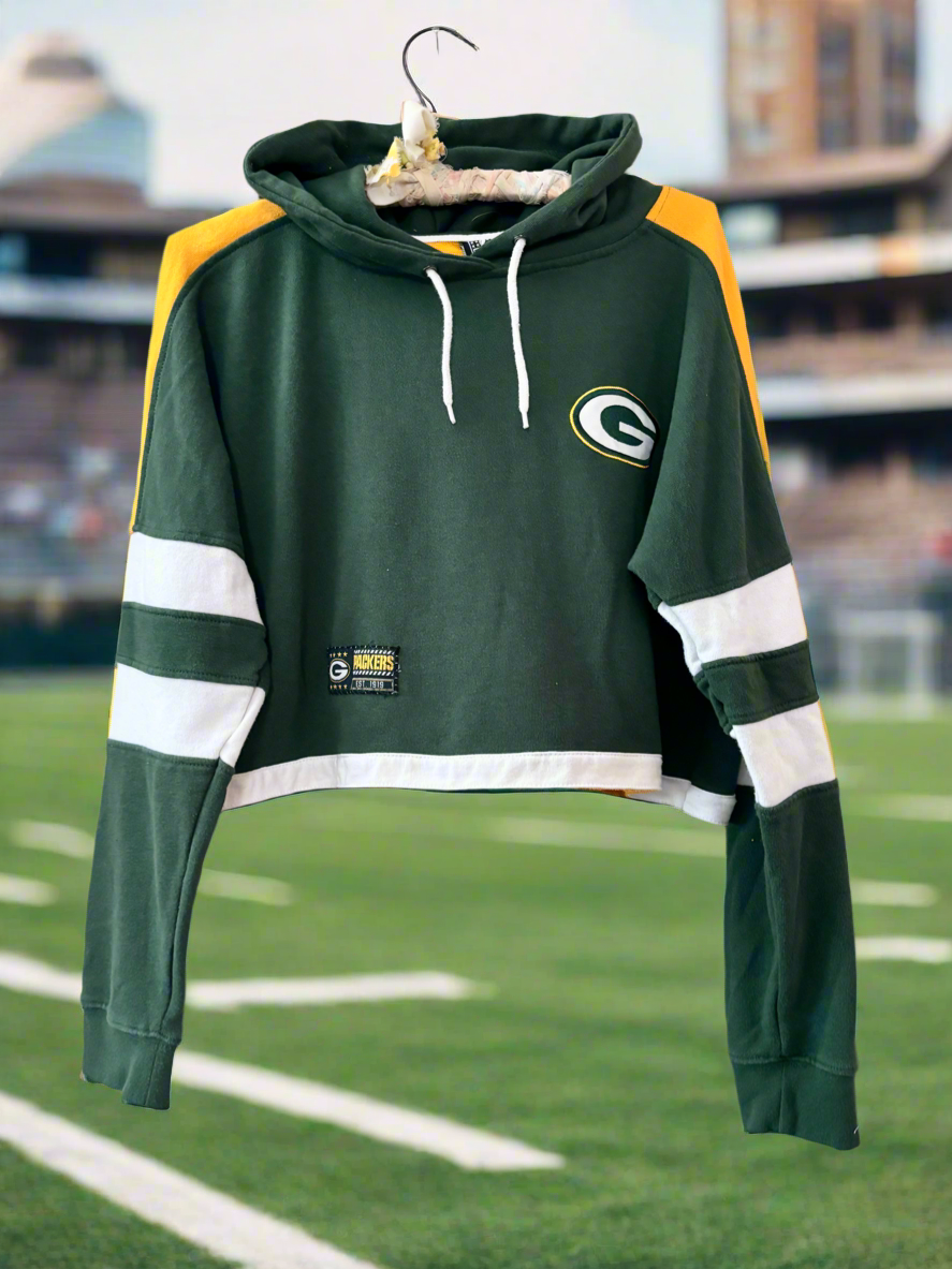 Reworked Packers Y2K Game Day Color Block Hooded Sweatshirt