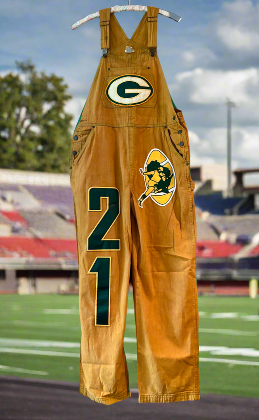Reworked Vintage over dyed Game Day Bib Overalls