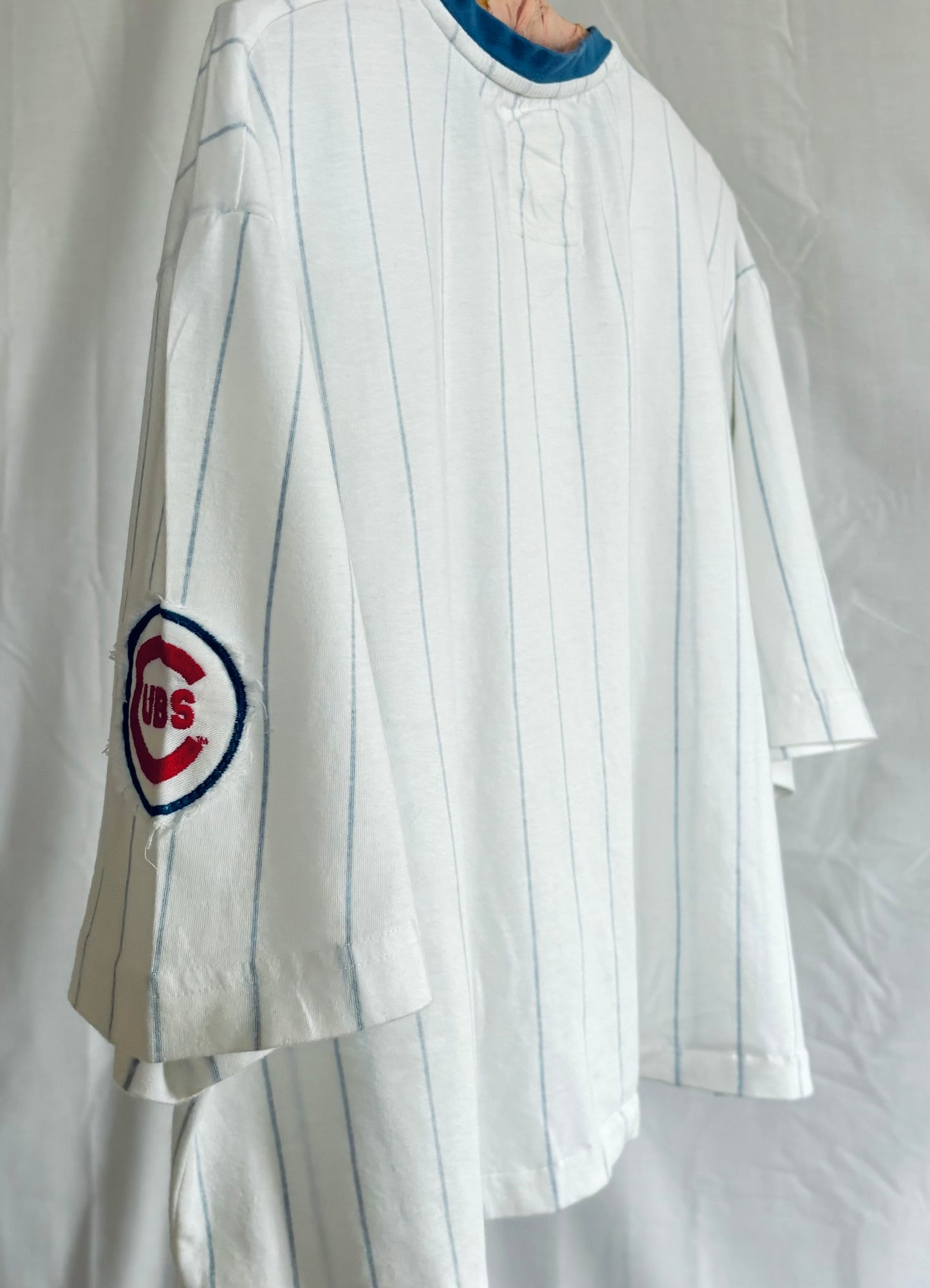 Retro 90s Chicago Cubs throwback striped ringer tee