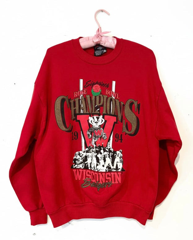 Rare Vintage 90’s Wisconsin Badgers Rose Bowl Crewneck