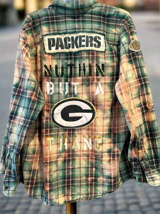 Reworked Packers Game Day Flannel Shirt
