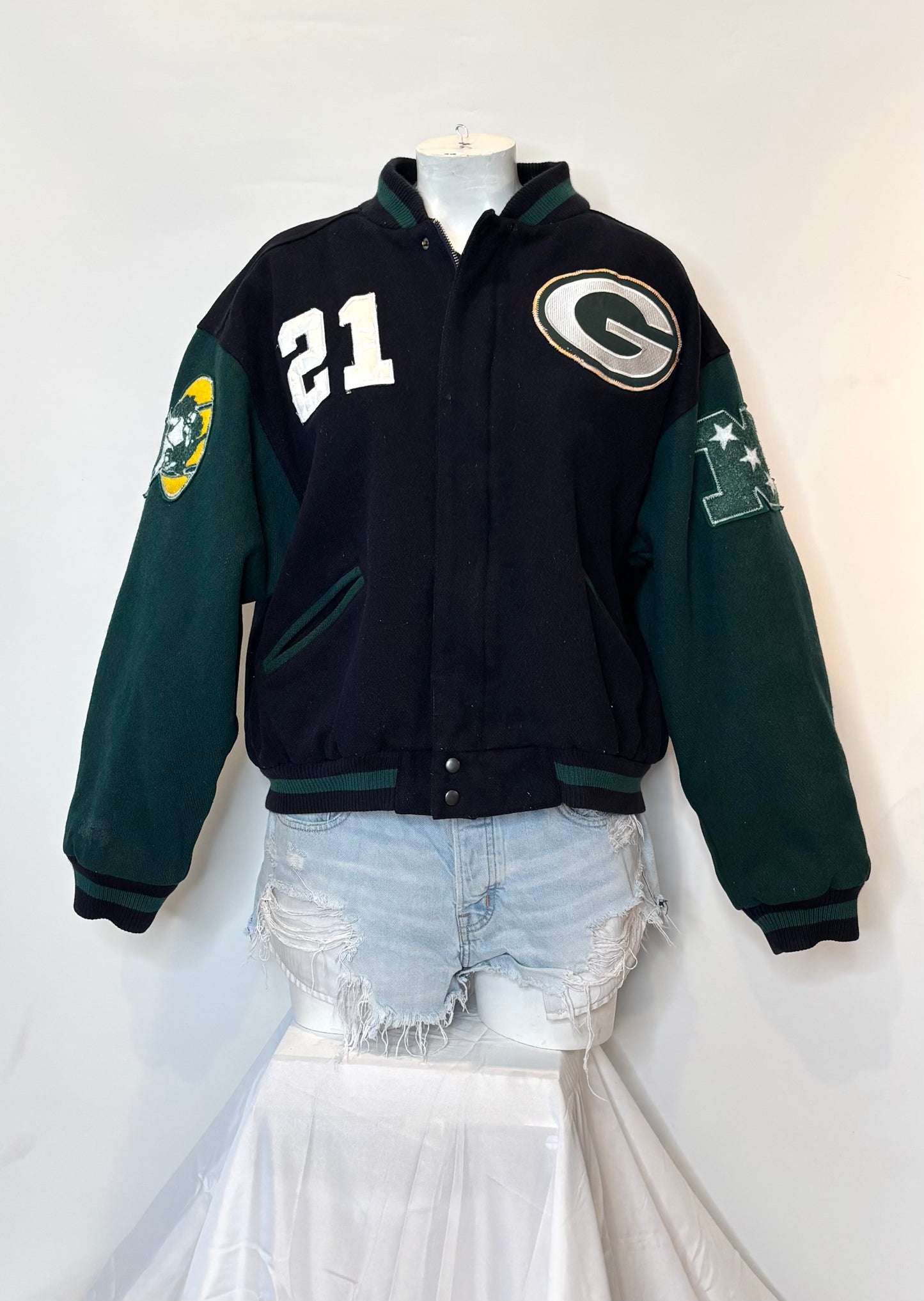 Vintage Game Day Wool Varsity Bomber Jacket