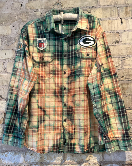 Reworked Custom Game Day Packers Flannel Shirt