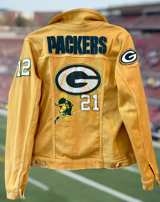 Reworked Packers Game Day Denim Jean Jacket