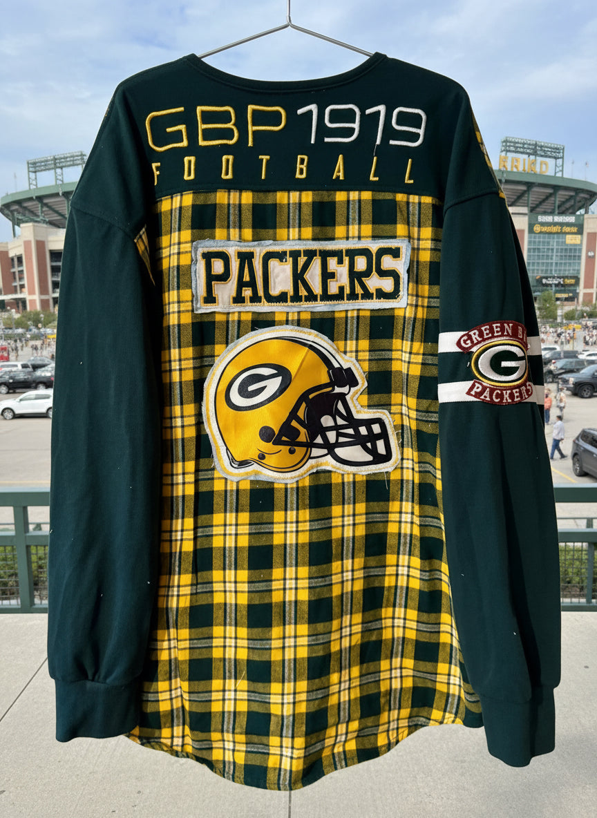 Reworked Packers NFL Game Day Flannel Shirt