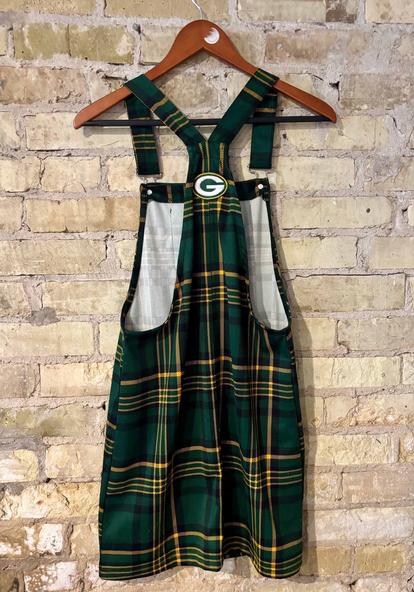 Plaid Game Day Bib Style Mini Dress