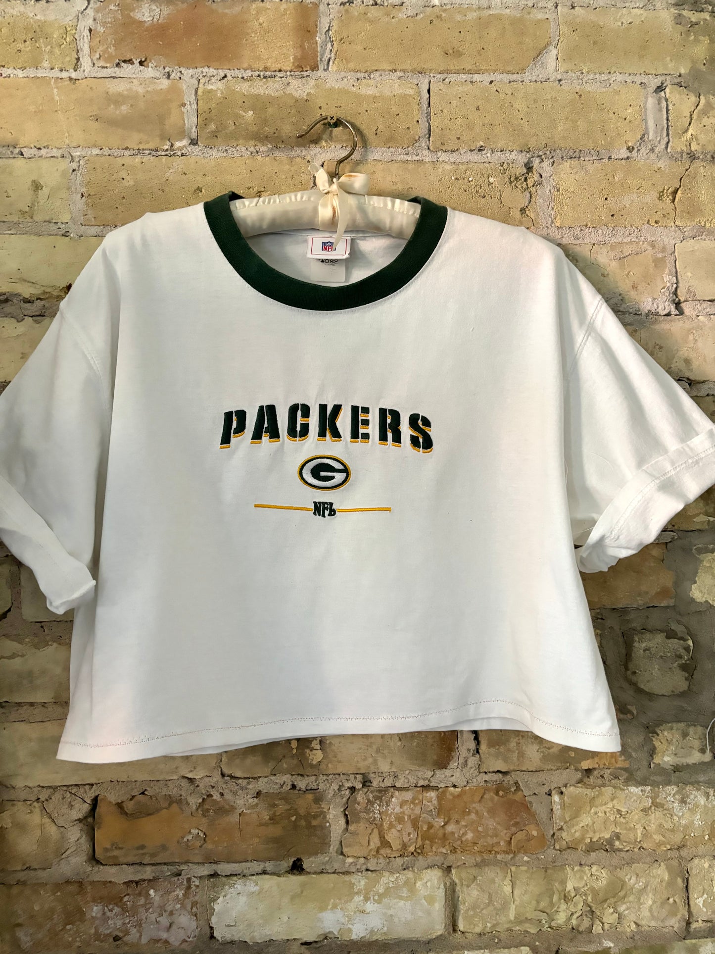 Reworked 90s Green Bay Packers Retro cropped Ringer Tee