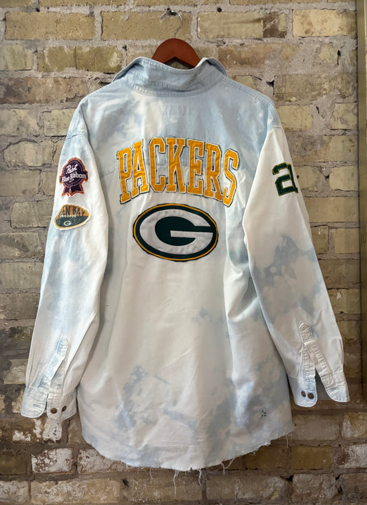 90’s Packers oversized Game Day Denim Jean Shirt