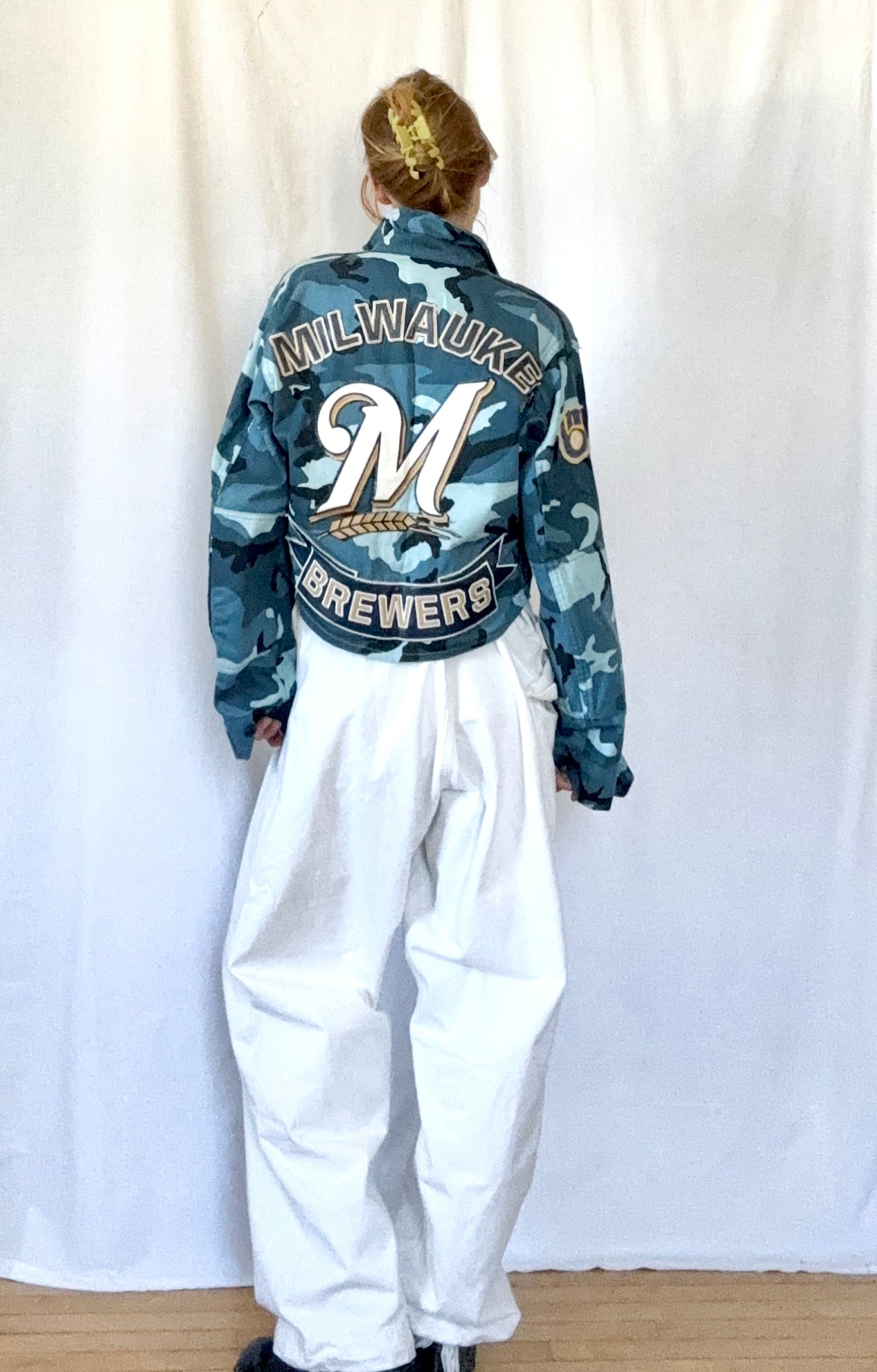 Reworked over dyed Game Day Cropped Camouflage Jacket