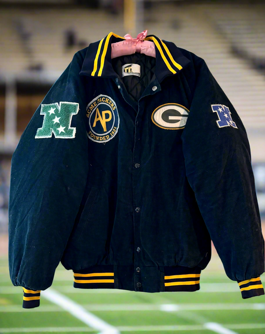 Reworked vintage Corduroy Varsity Bomber Jacket