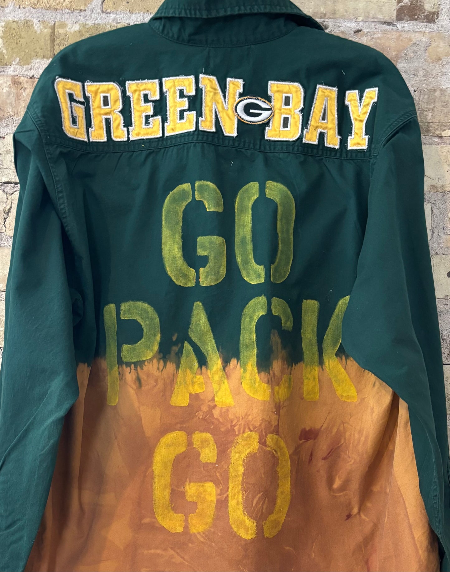 Retro PACKERS oversized Ombré Game Day Shirt