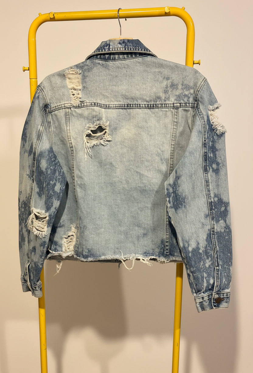 Custom Made to order Distressed Denim Jean Jacket