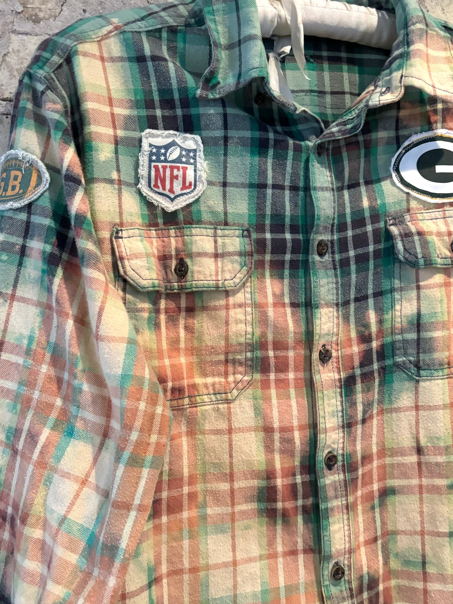 Reworked Custom Game Day Packers Flannel Shirt