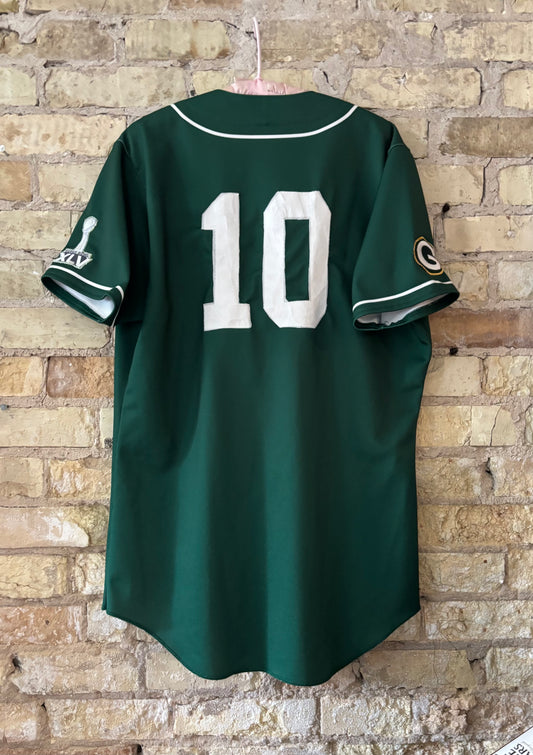 Reworked Retro packers Button up GameDay Baseball Jersey
