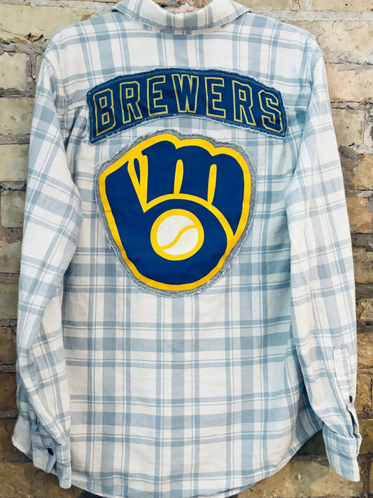 Reworked Brewers Game Day Flannel Shirt