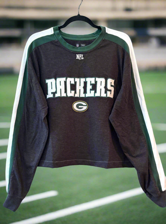 Reworked Packers cropped Jersey Crewneck Tee