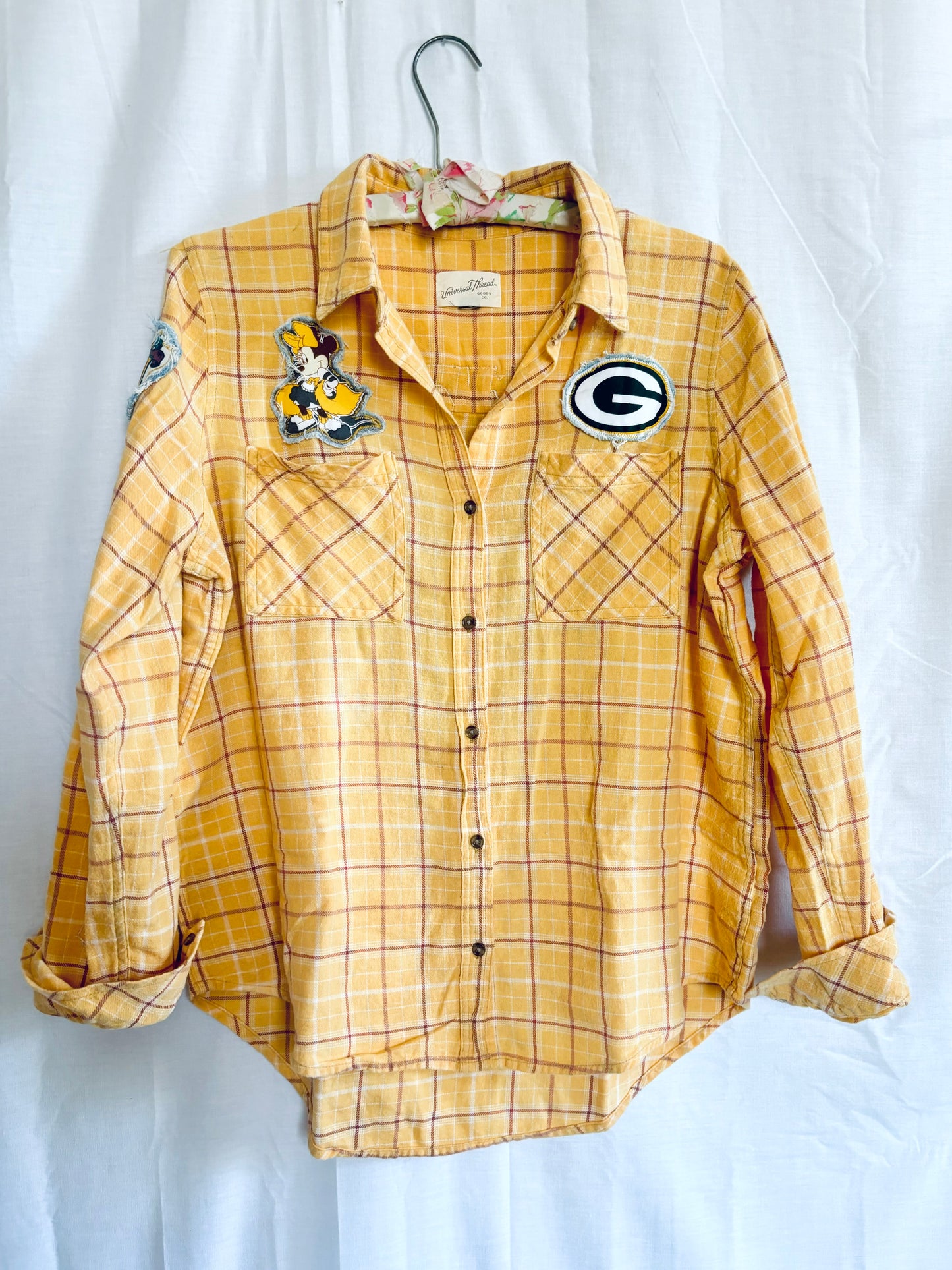 Reworked Packers Game Day Patchwork Flannel Shirt