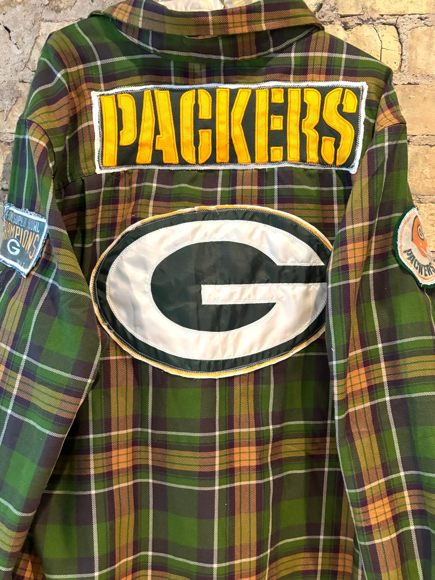 Reworked Packers Throwback Game Day Flannel Shirt