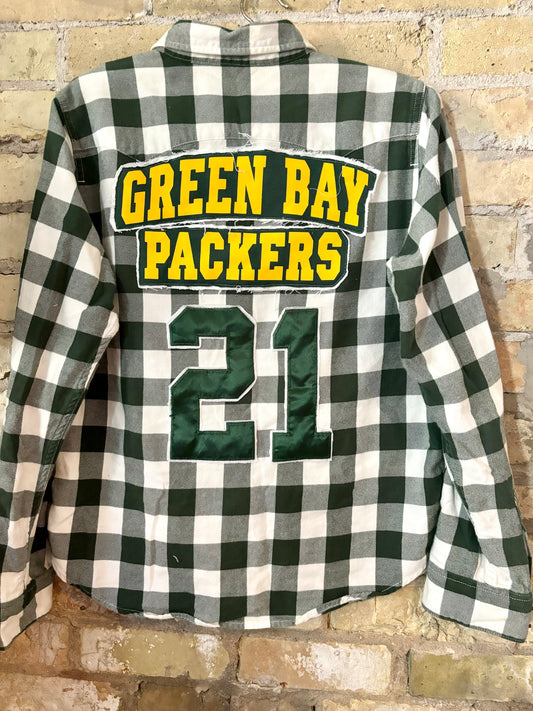 Reworked Green Checked Packers Game Day Flannel