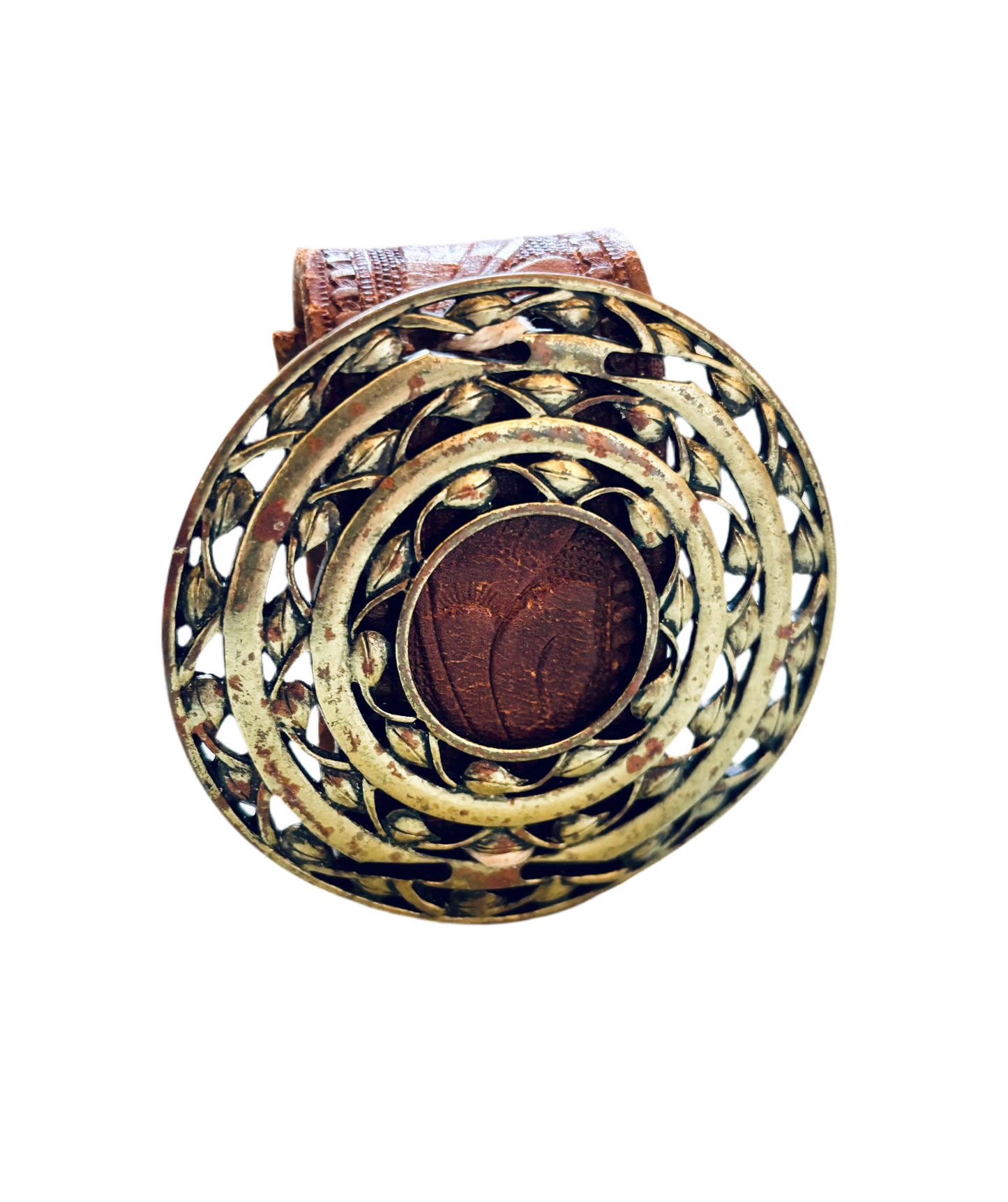 HandTooled  Leather Boho Warrior Bracelet