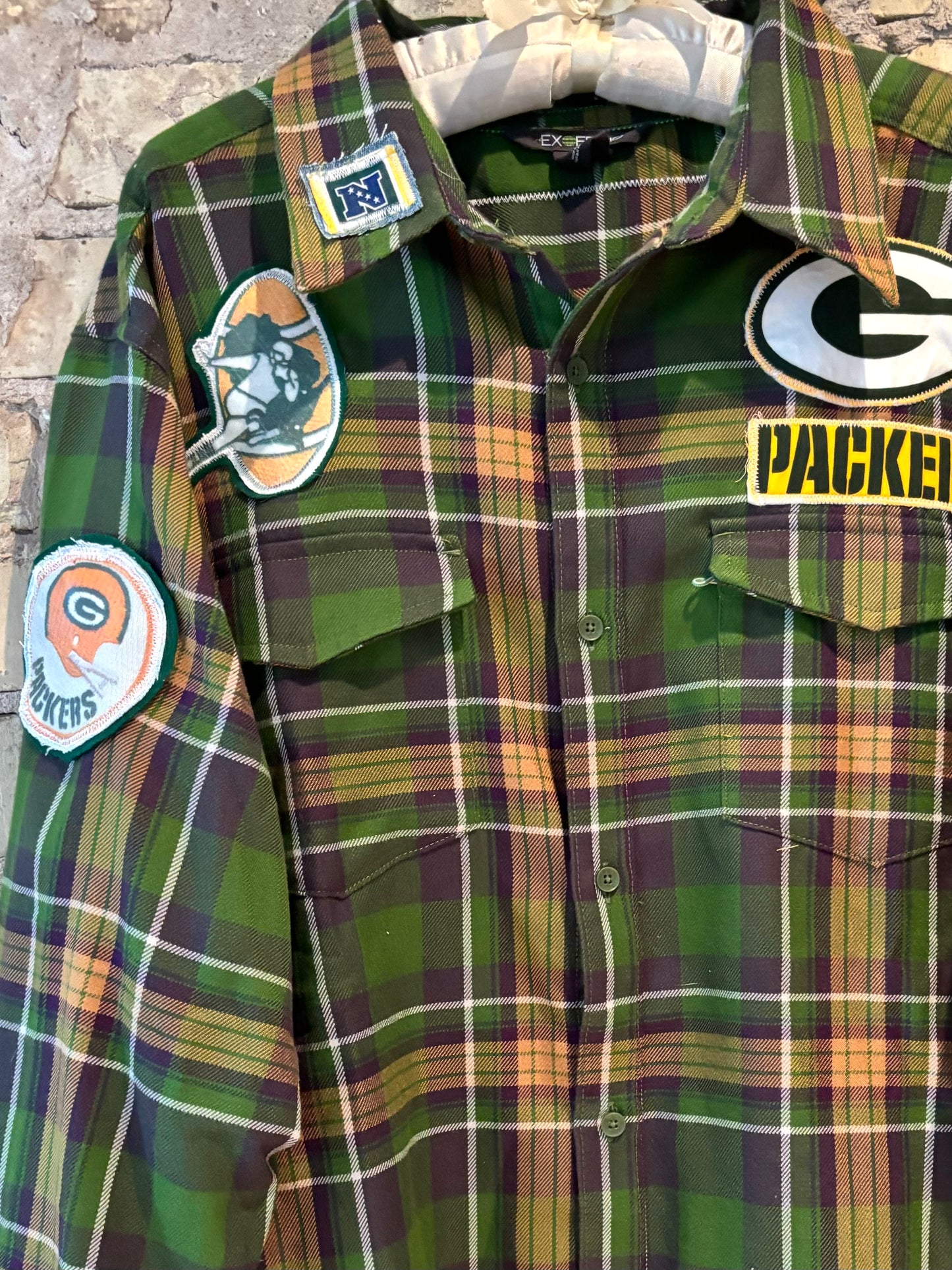 Reworked Packers Throwback Game Day Flannel Shirt