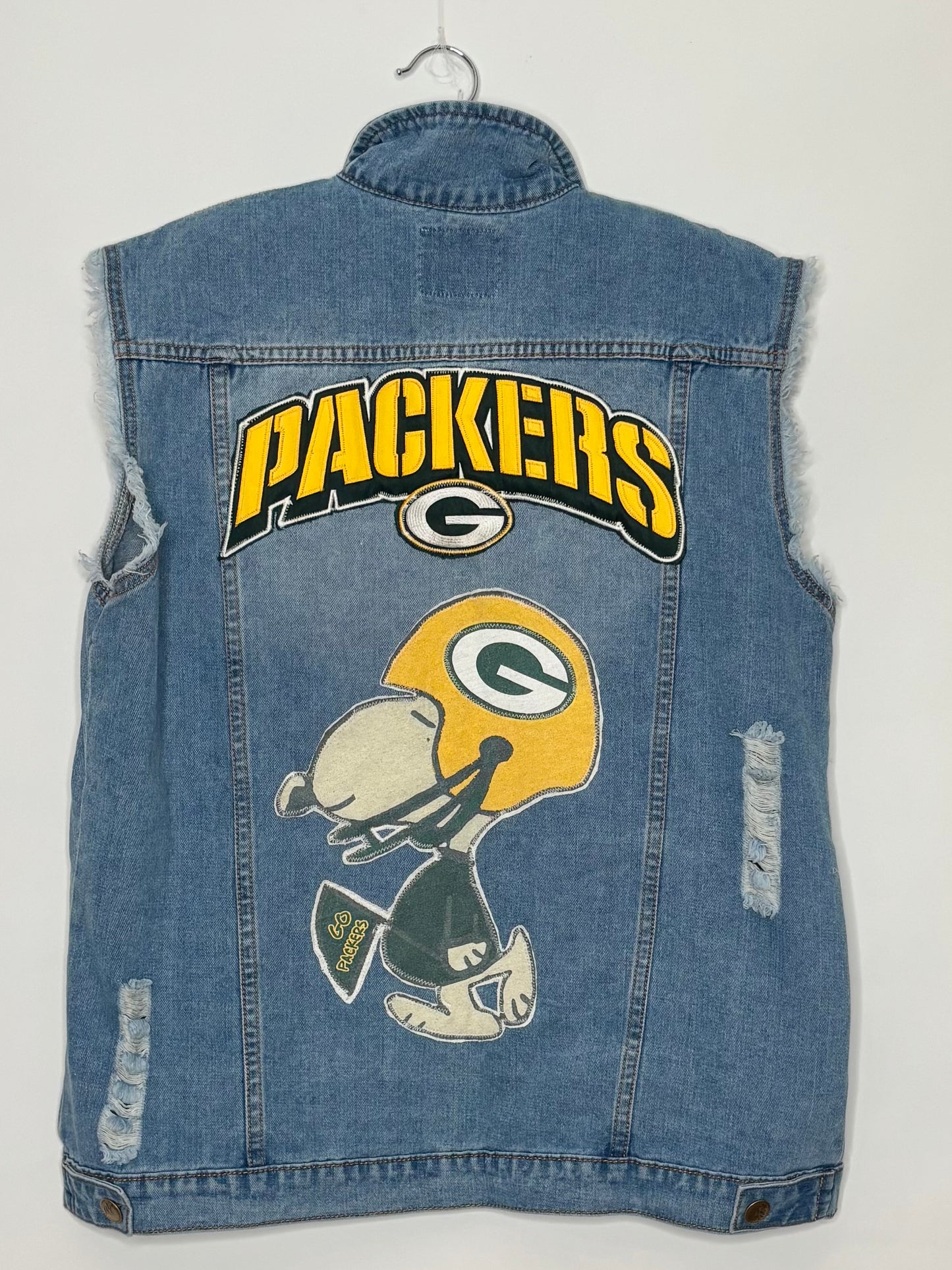 Distressed Oversized Game Day Vest