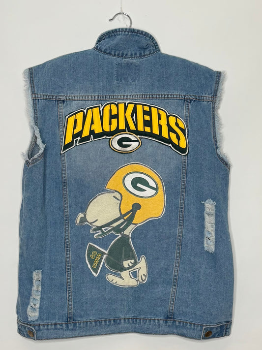 Distressed Oversized Game Day Vest