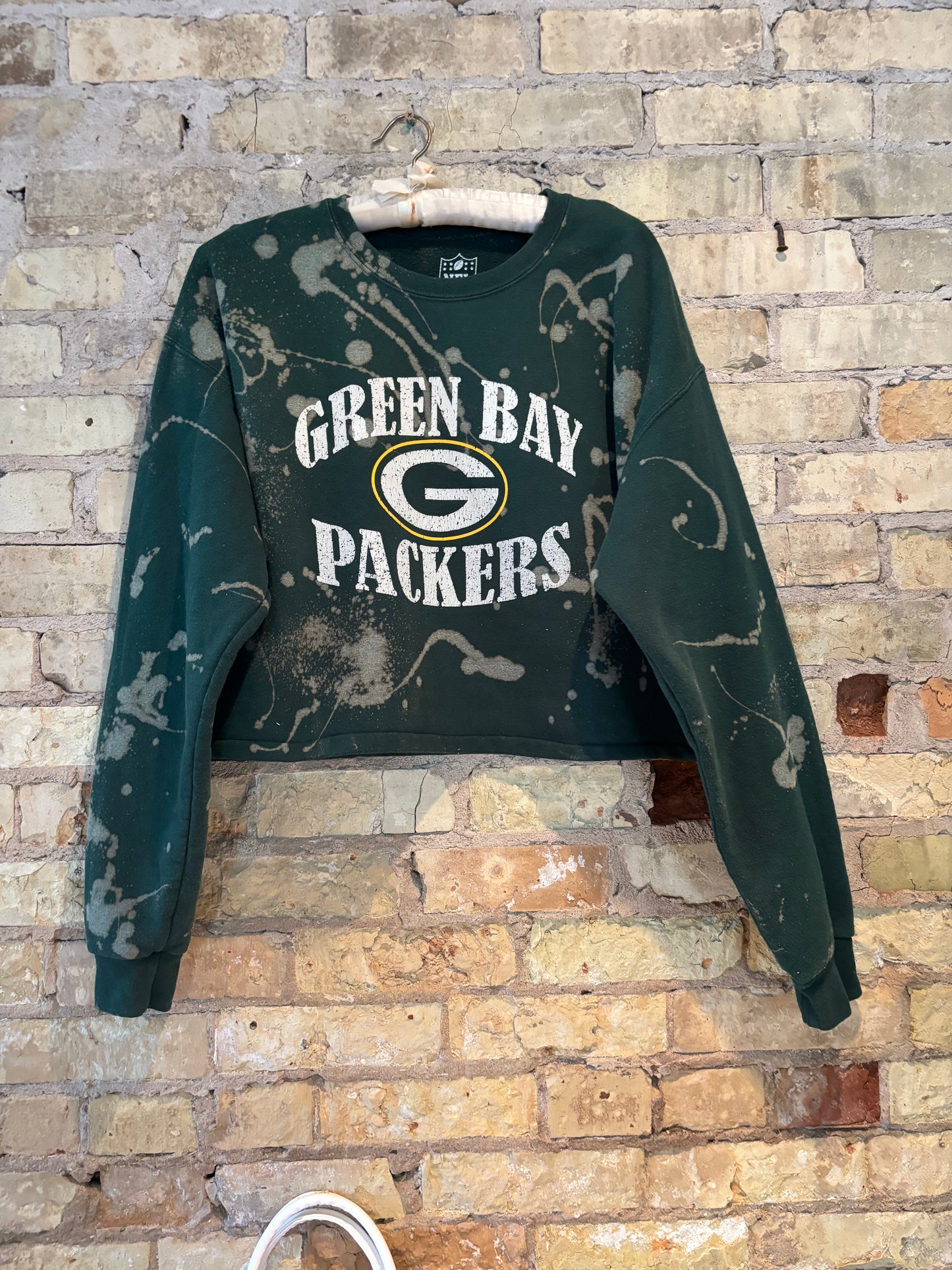 Reworked 90s Green Bay Packers NFL Cropped crewneck sweatshirt