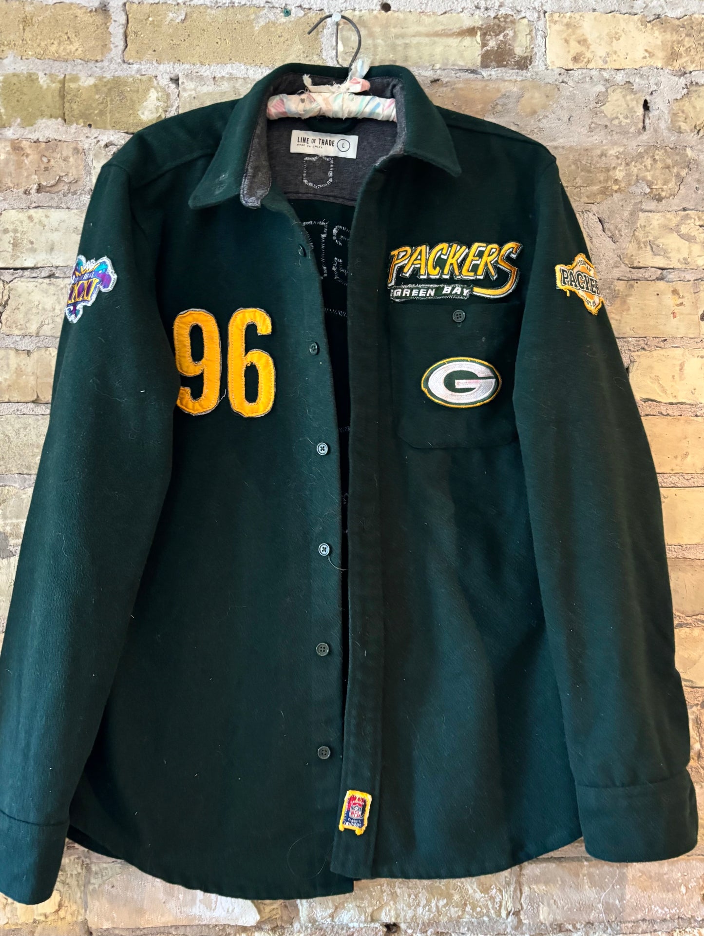 Reclaimed Vintage Wool Game Day Packers Flannel shirt