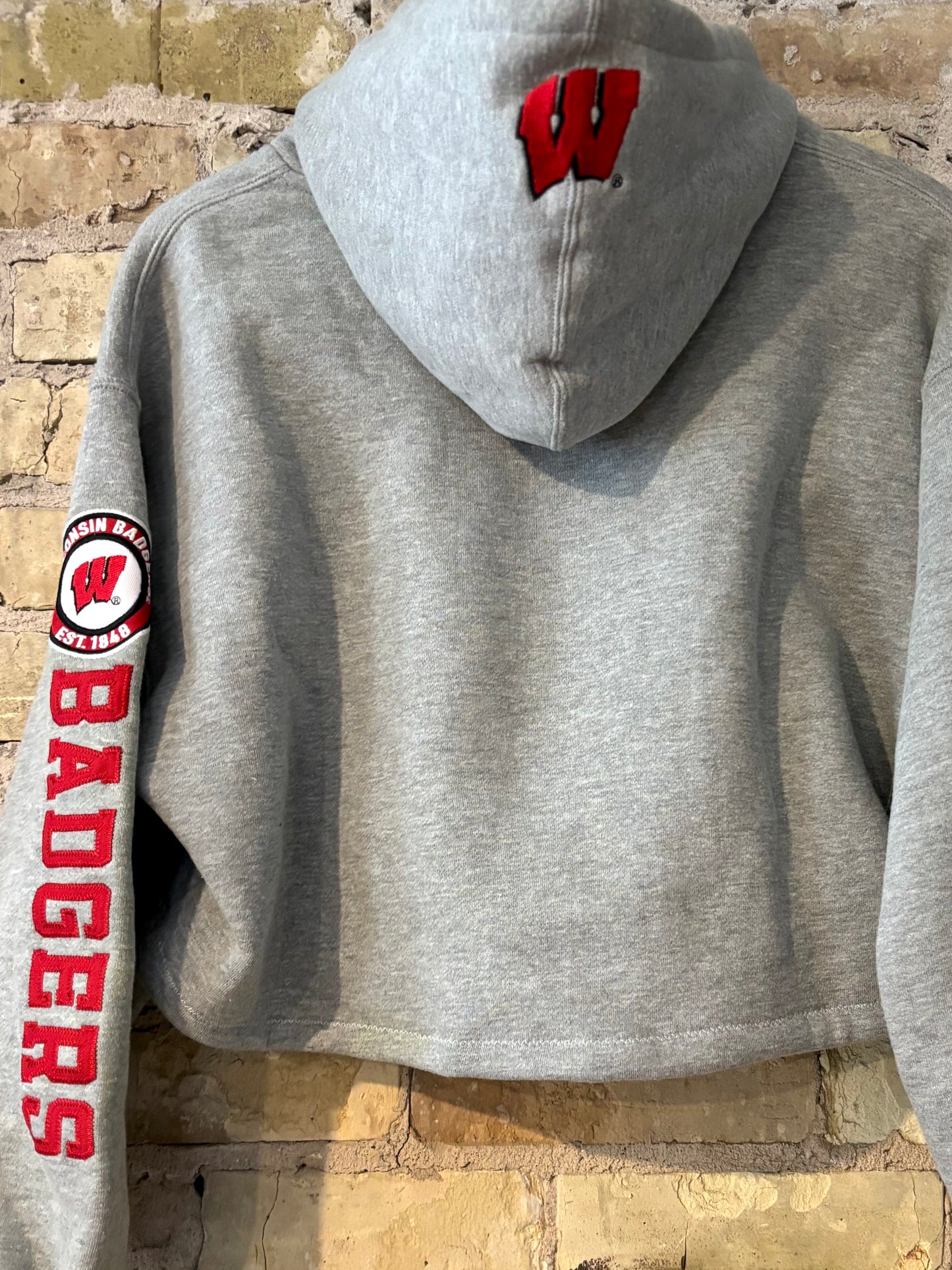 90s Wisconsin Badgers Retro Cropped Hoodie
