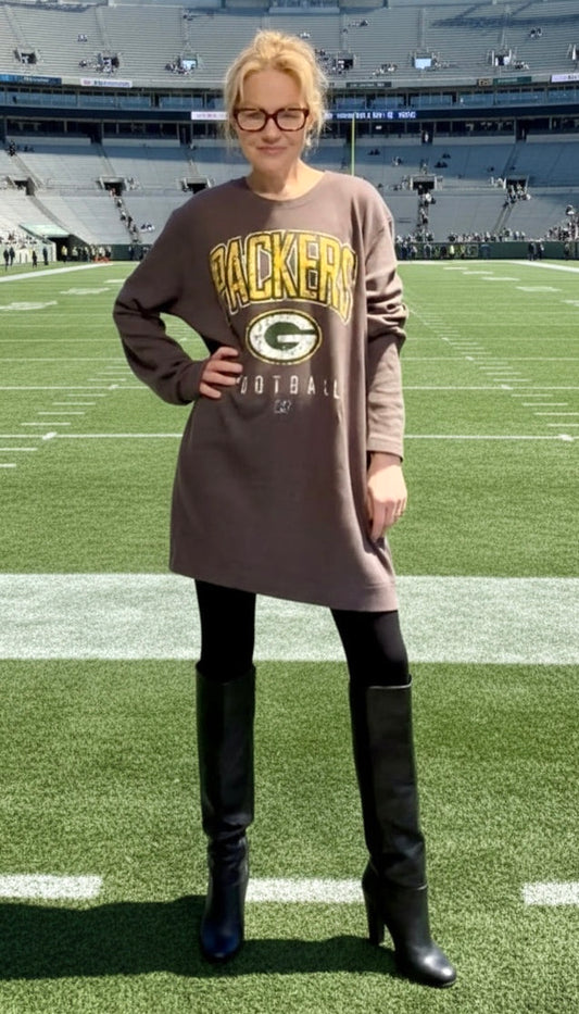 Oversized Vintage Packers Long sleeve T-shirt Mini Dress
