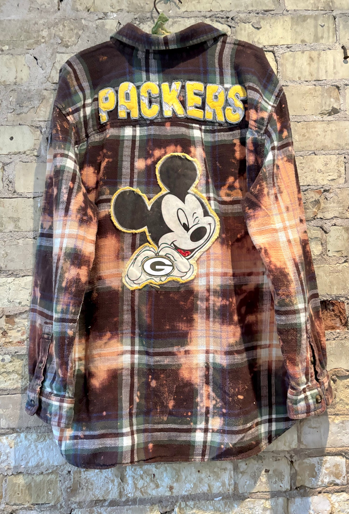 Reworked Oversized Distressed Game Day Flannel