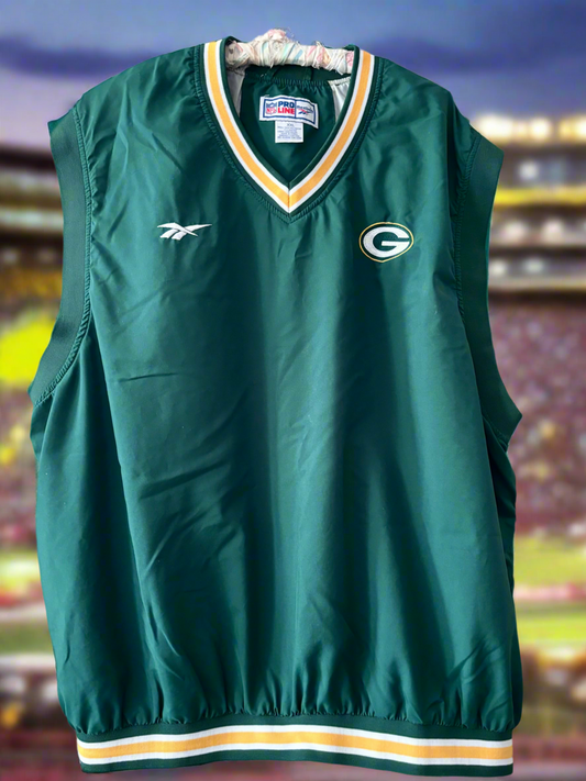 Vintage Green Bay Packers PRO LINE  NFL Windbreaker Vest