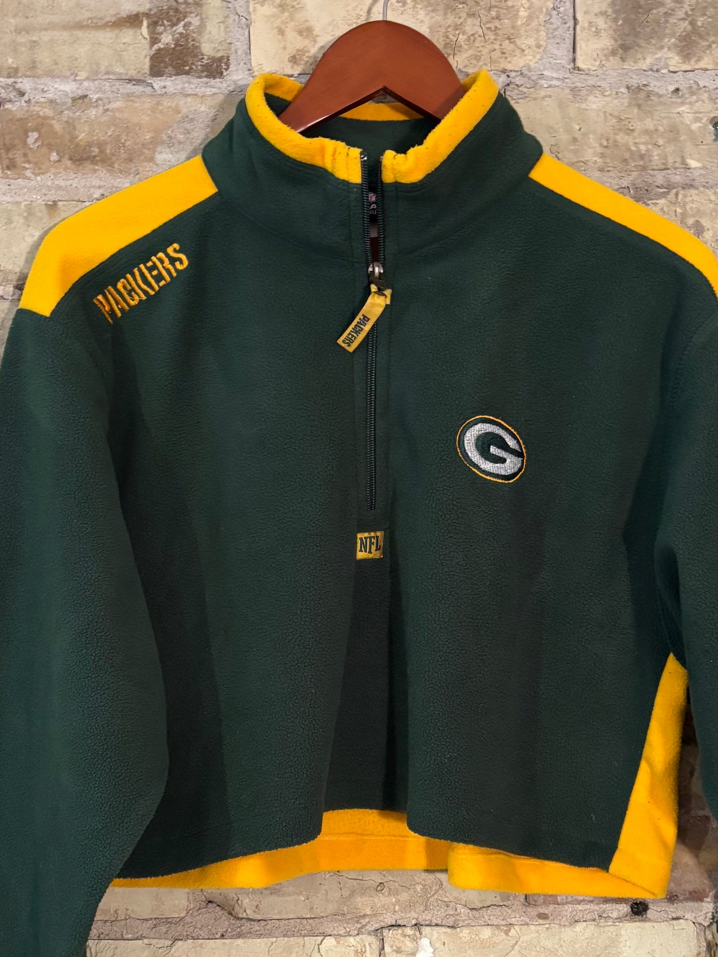 Vintage Packers 1/4 Zip Cropped Fleece Pullover