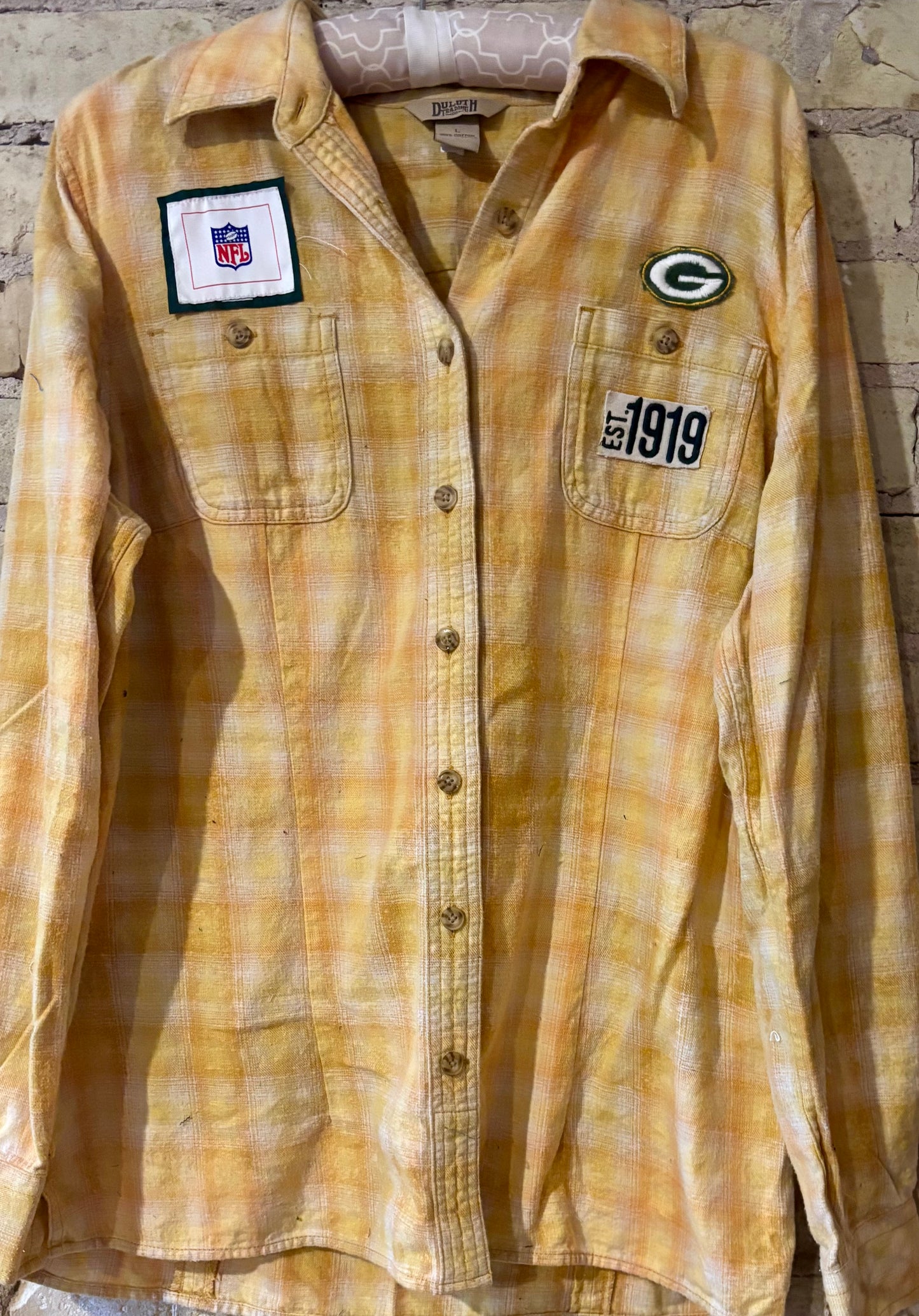 Reworked Packers Game Day Flannel Shirt