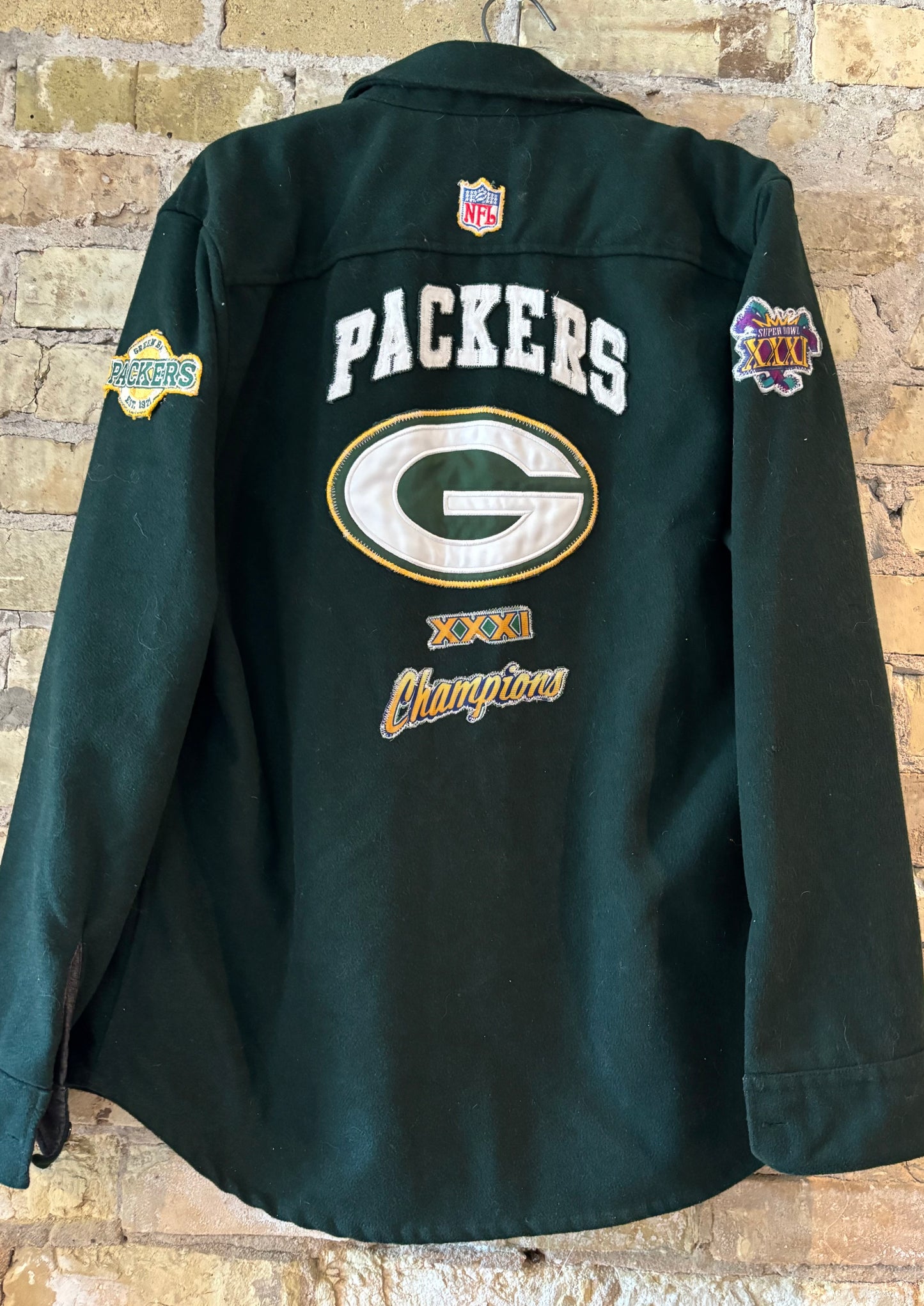 Reclaimed Vintage Wool Game Day Packers Flannel shirt