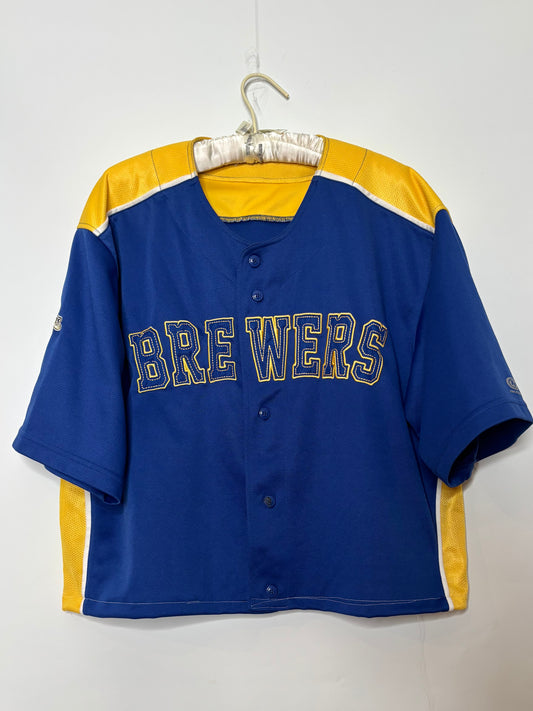 Retro Button up Cropped Baseball Jersey