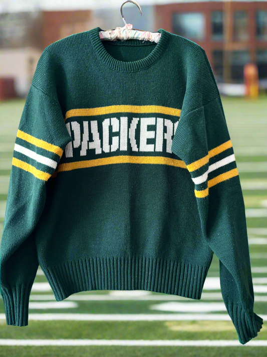 Vintage Green Bay Packers handknit Varsity Sweater