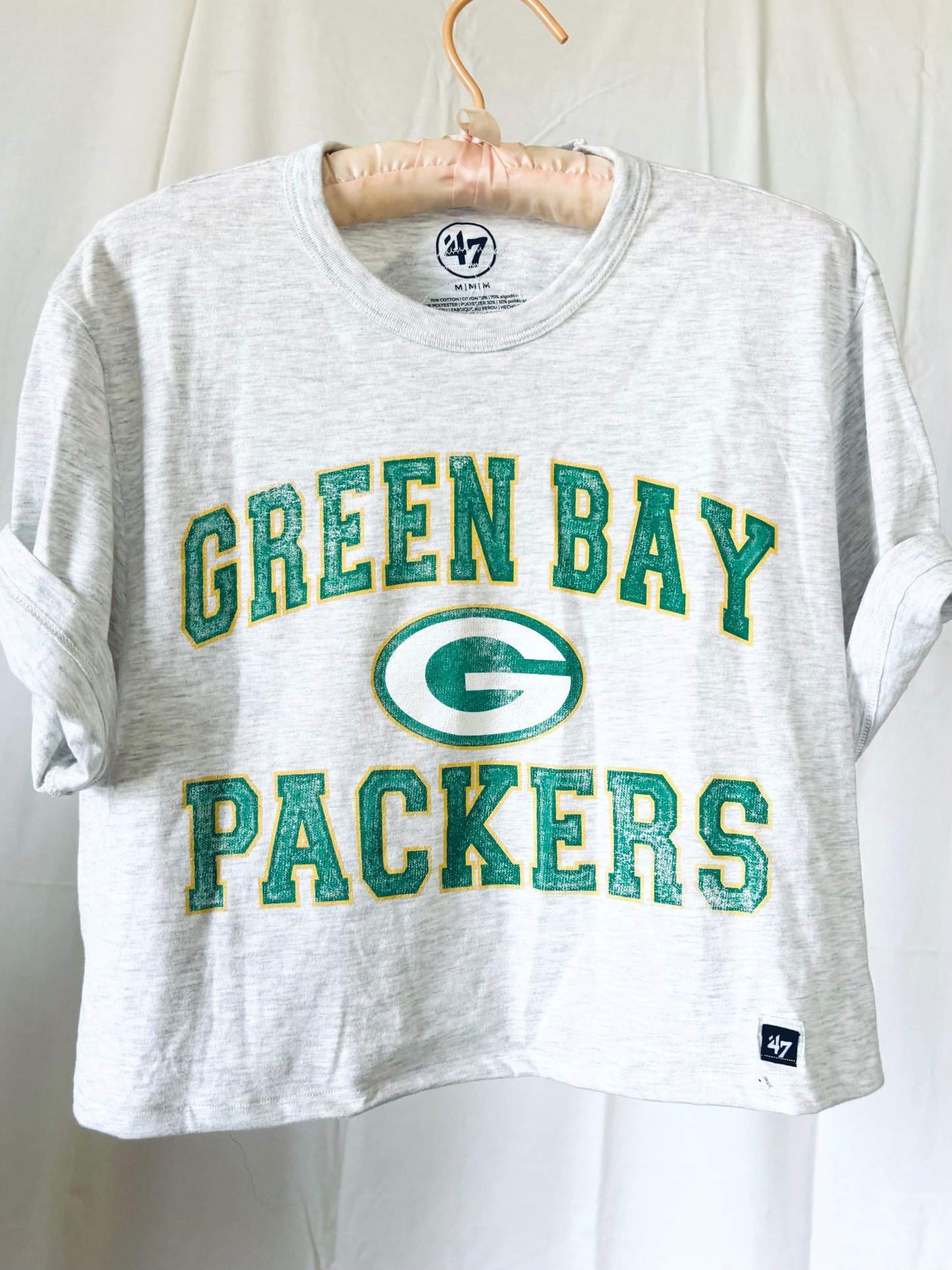 Reworked Packers Retro cropped Graphic Crewneck Tee