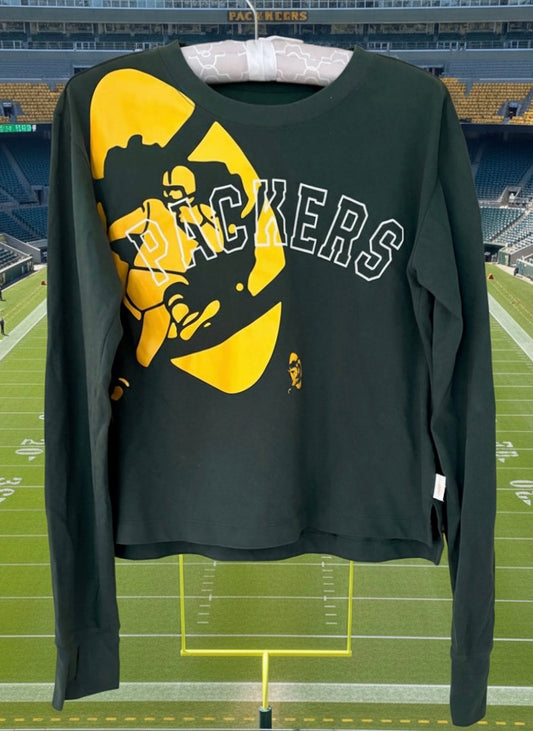 Reworked Packers Throwback Cropped  Nike Logo Tee
